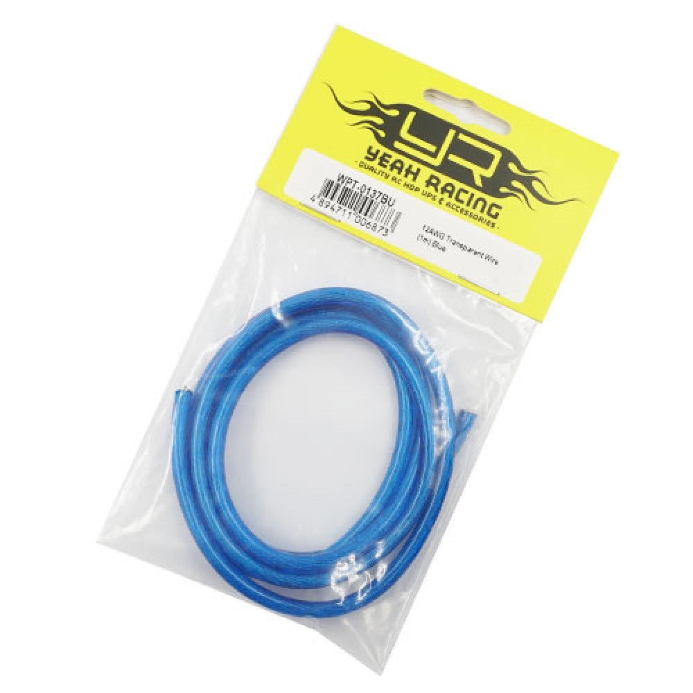 WPT-0137BU Yeah Racing 12AWG Transparent Wire (1m) Blue