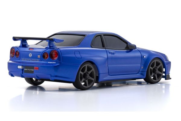 Kyosho MA-020 AWD Mini-Z ReadySet w/Nissan Skyline GT-R R34 V. Spec II Nur Body (Metallic Blue) w/KT-531P 2.4GHz Radio- 32658MB