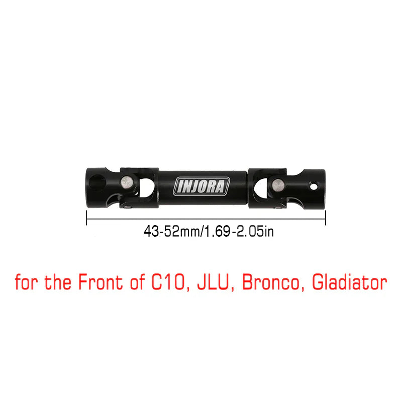 SCX24-140-40 INJORA 1PCS Hardened Steel Center Drive Shaft for SCX24 40mm-52mm