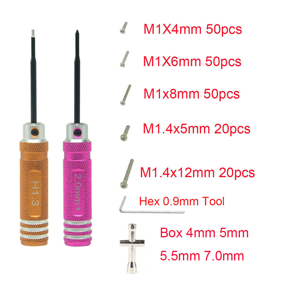 Houston RC Micro (1/32-1/24) Crawler Screw Kit 192pcs w/Tools - DTSCX3027