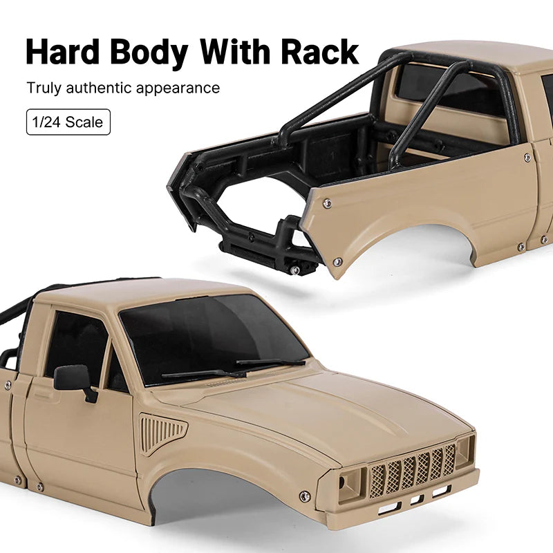 INJORA IR60-24YE Pickup Hard Body for 1/24 SCX24 C10 JLU Bronco Base Camp 4Runner Yellow