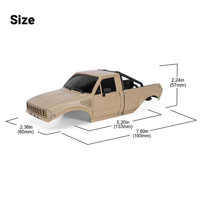 INJORA IR60-24YE Pickup Hard Body for 1/24 SCX24 C10 JLU Bronco Base Camp 4Runner Yellow