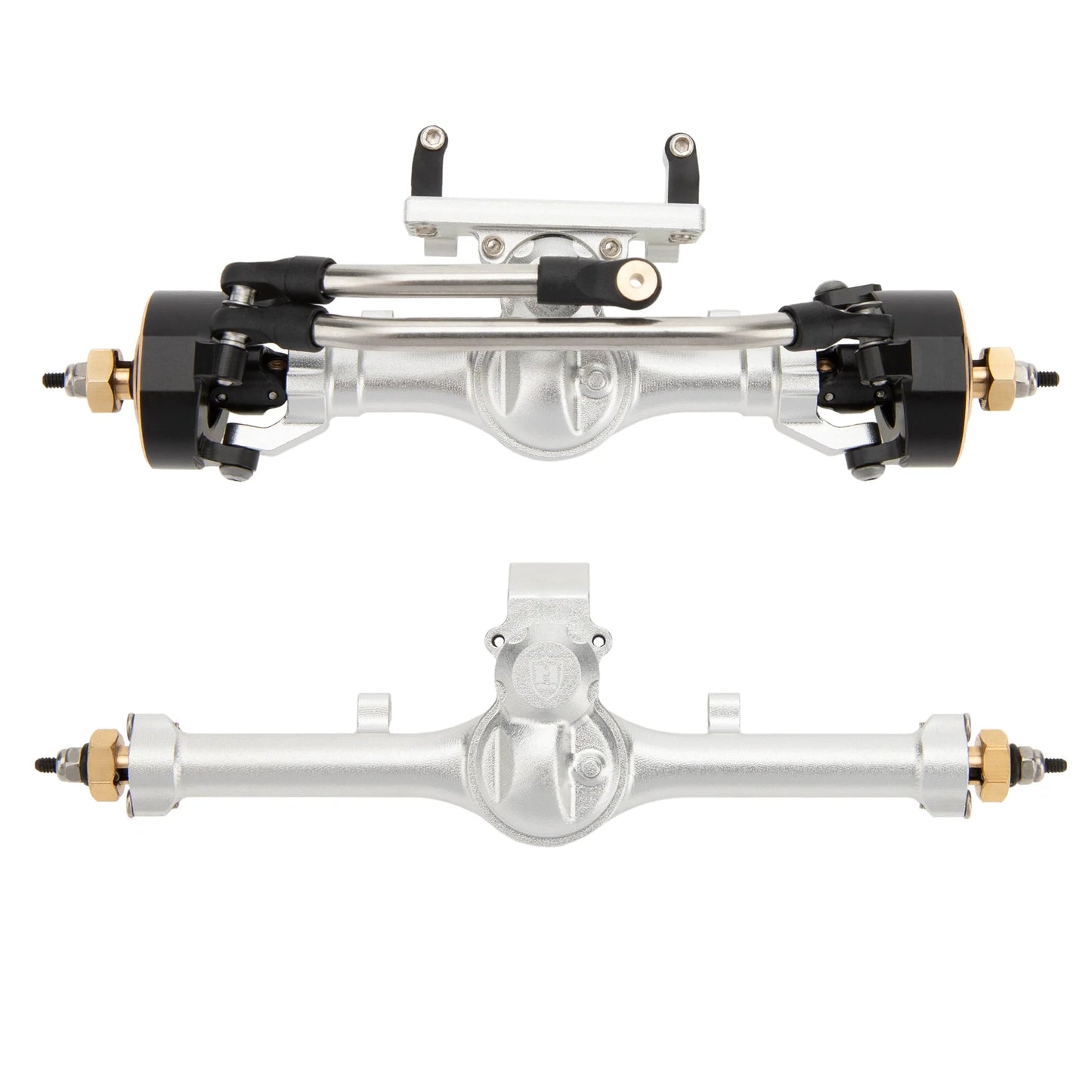 MEUS Racing SCX24 Metal V2 Isokinetic Front Rear Axles +5MM Isokinetic 3-Section CVD With 52° Steering Angle for 1/24 SCX24 - Silver