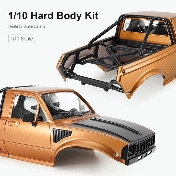 INJORA IR60-10 Hard Body with Interior & Bed Cage for 1/10 RC Crawler (Orange) - IR60-10OG
