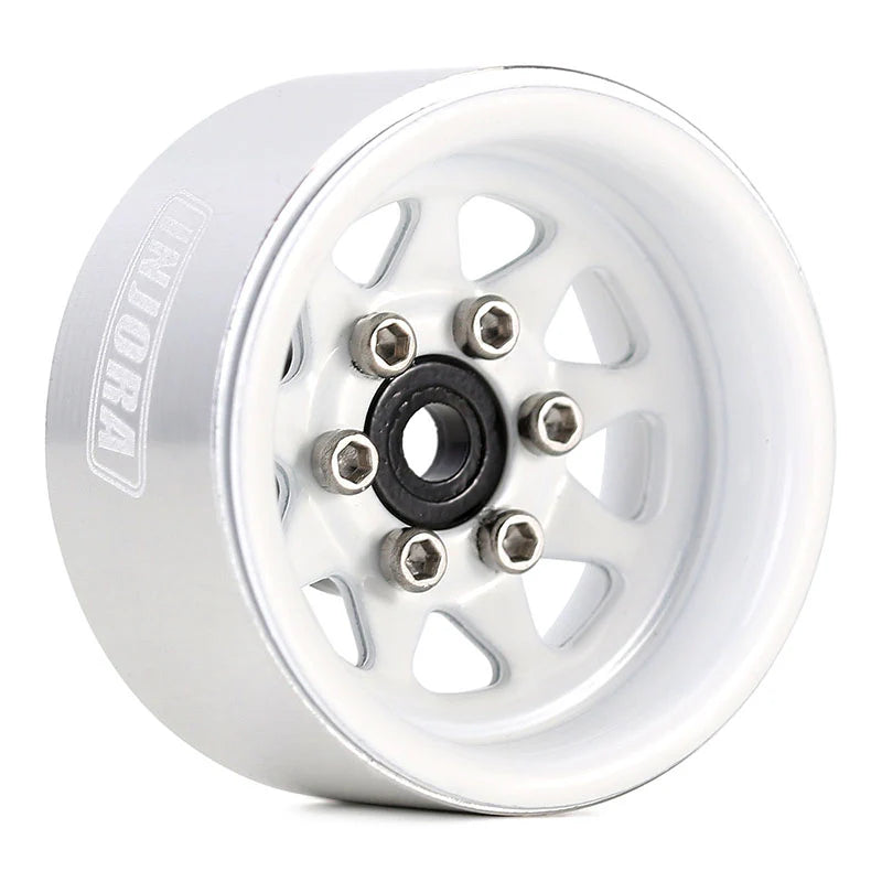 YQW-1004WH INJORA 1.0" Negative Offset 3.78mm Deep Dish Stamped Steel Wheel Rims for 1/24 RC Crawlers (4) (W1004)