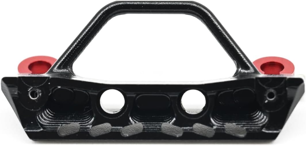 Houston RC SCX30 Aluminum Bumper (Front) for Axial Jeep Chassis (Black) w/(Red) Hooks - DTSCX3073