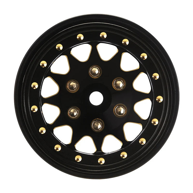 Injora 1.3” Brass Beadlock Wheels for 1/24 or 1/18 RC Crawler - YQW-1301BGD