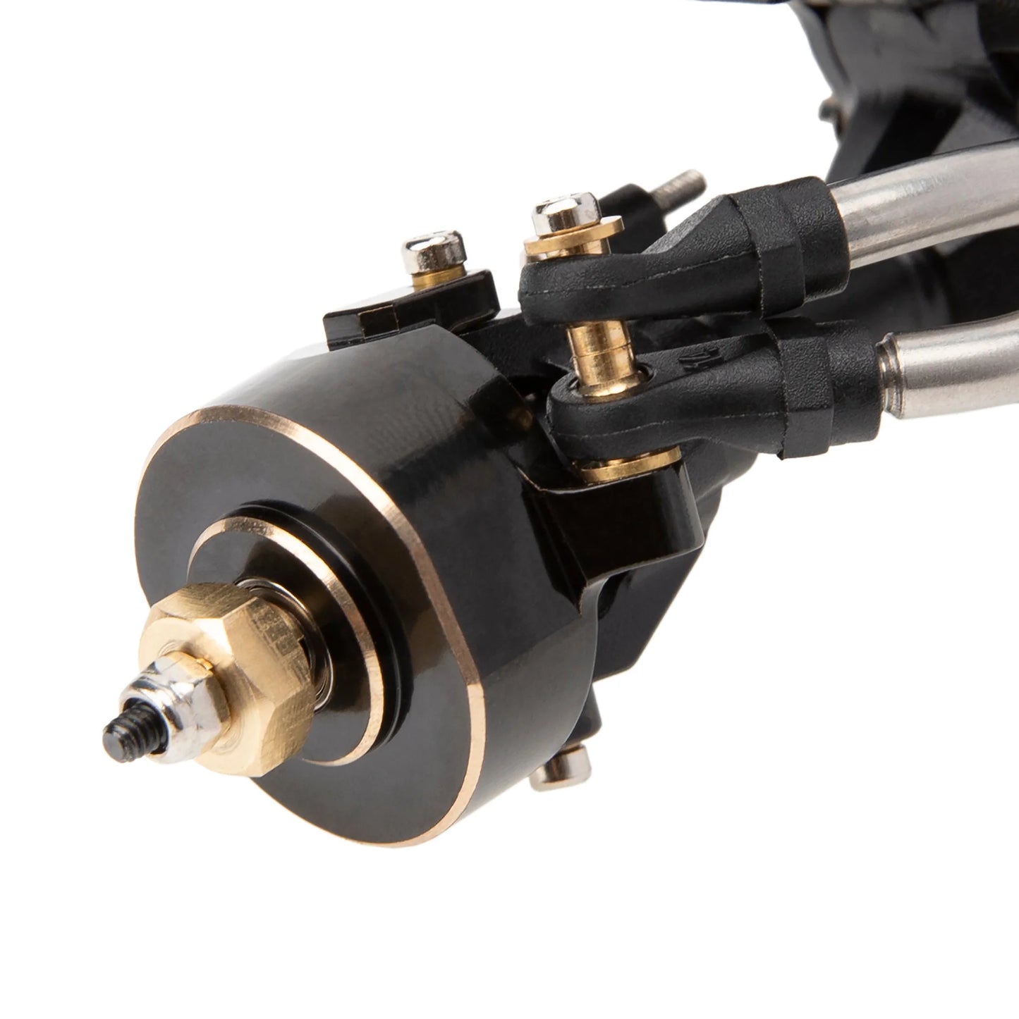 SCX24-01-KY1568 MEUS Racing Isokinetic 3-Section CVD Front and Rear Axles Maximum Steering Angle 52° Wider +5MM for Axial SCX24 Deadbolt C10 JLU Gladiator Bronco 1/24 RC Crawler Upgrade Parts - Front and Rear axles black