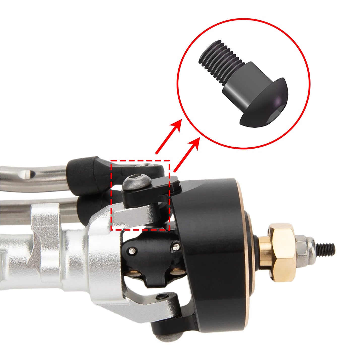 MEUS Racing SCX24 Metal V2 Isokinetic Front Rear Axles +5MM Isokinetic 3-Section CVD With 52° Steering Angle for 1/24 SCX24 - Silver