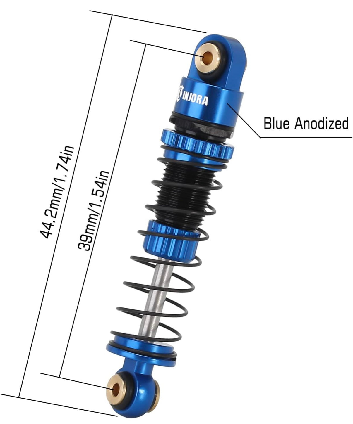 INJORA 39mm Oil Shocks for 1/24 SCX24 - Blue