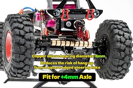HoustonRC Copper Sleeve Bearing Steering Link for SCX24 & AX24 +4mm Axle on each side