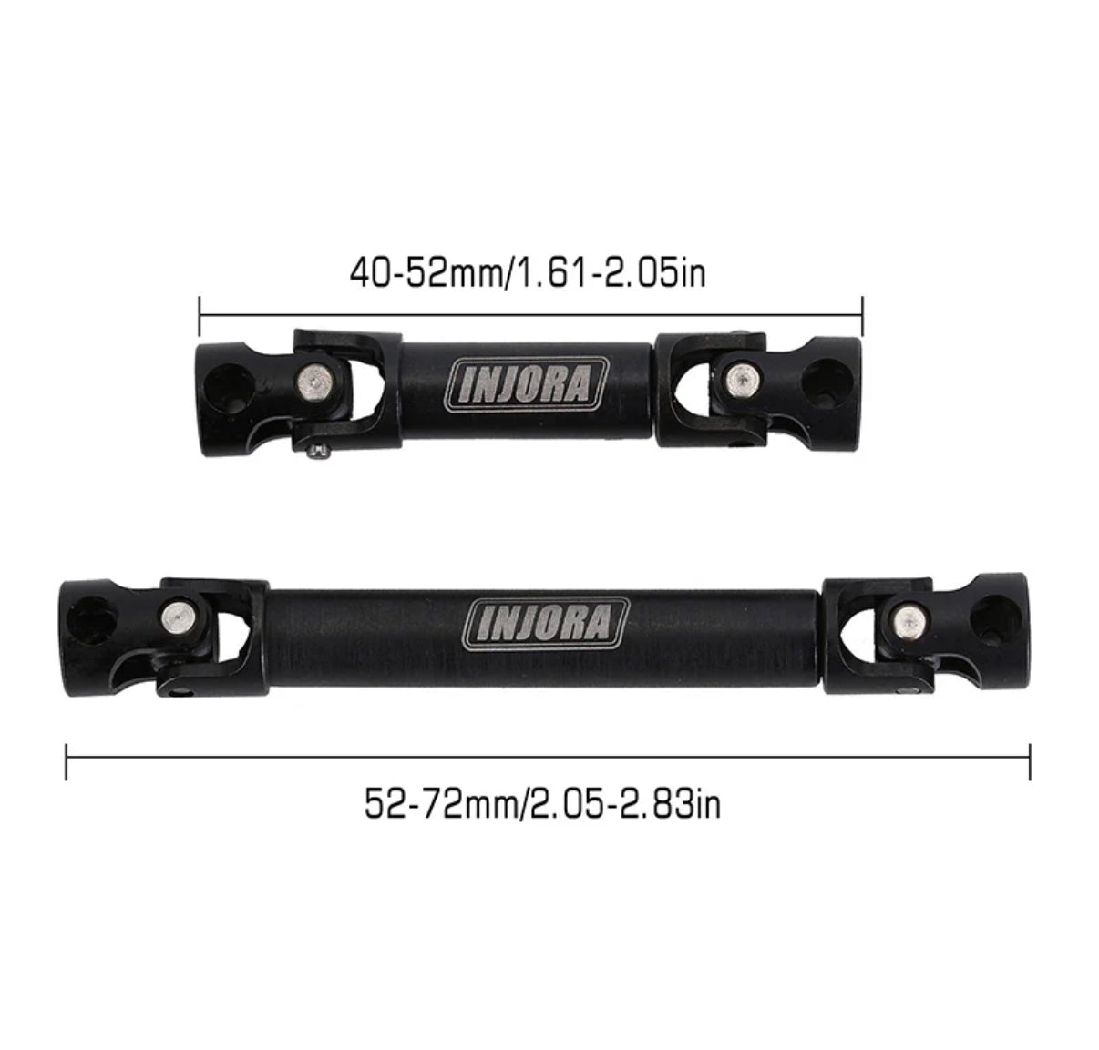 SCX24-43 INJORA Steel Front Rear Center Drive Shafts For SCX24 C10 JLU Bronco Base Camp 4Runner