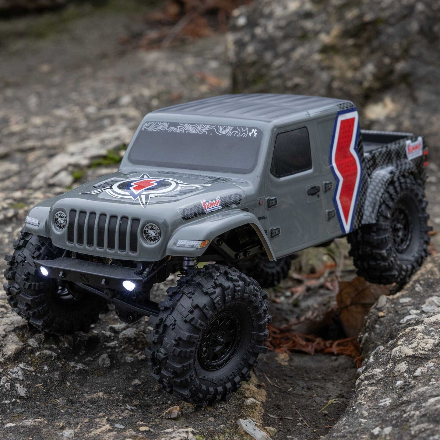 AXI-2324 Axial SCX24 Summit Racing Jeep Gladiator 4X4 Rock Crawler RTR (Battery & Charger Included), Gray