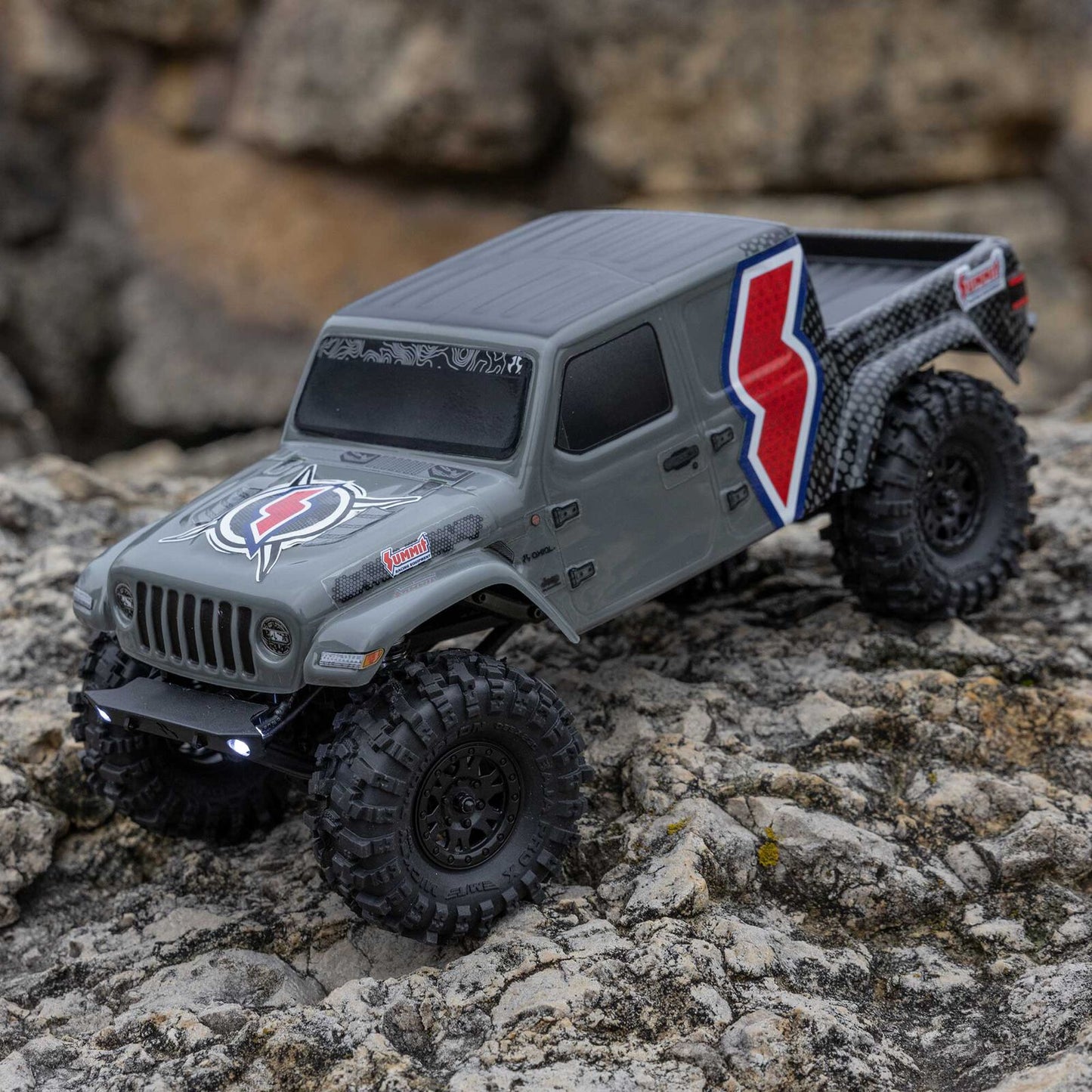 AXI-2324 Axial SCX24 Summit Racing Jeep Gladiator 4X4 Rock Crawler RTR (Battery & Charger Included), Gray