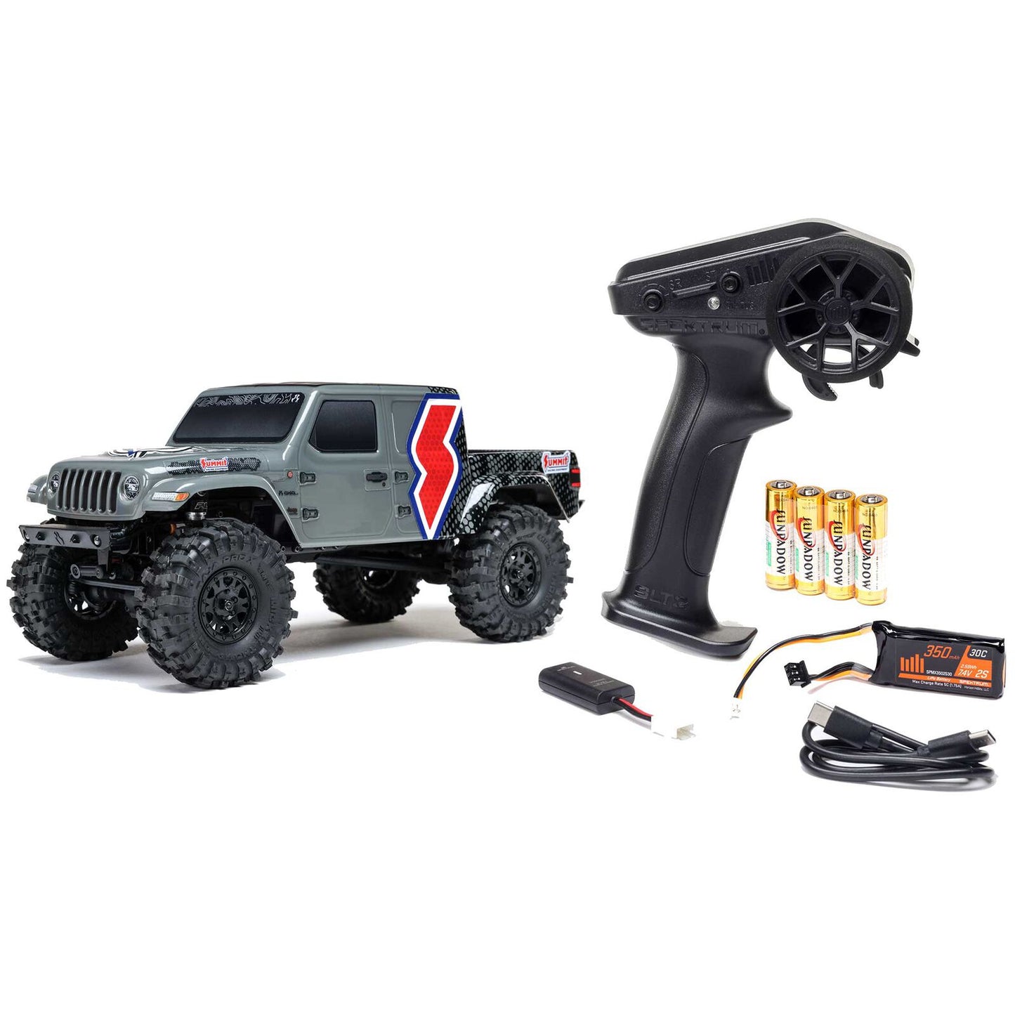 AXI-2324 Axial SCX24 Summit Racing Jeep Gladiator 4X4 Rock Crawler RTR (Battery & Charger Included), Gray