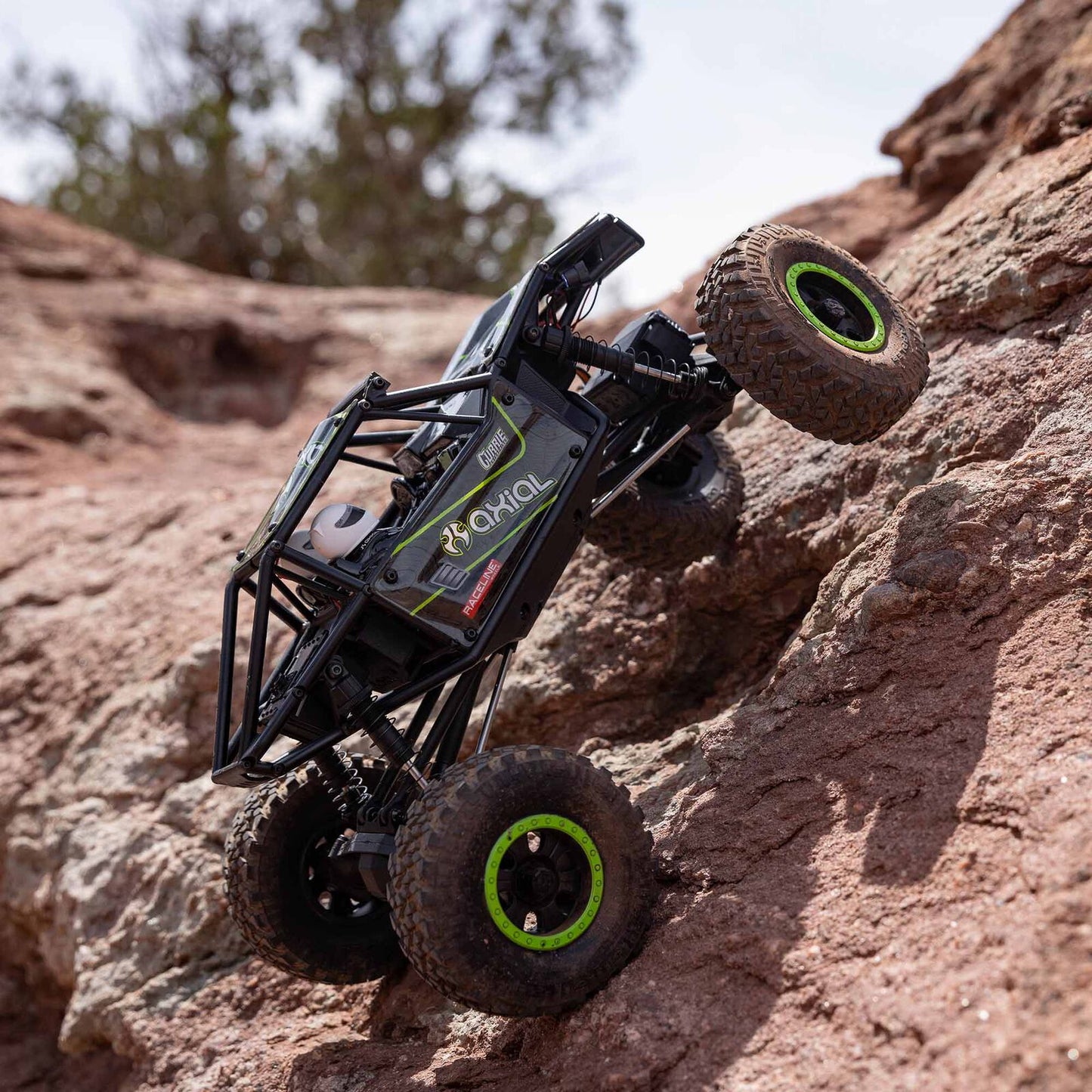 AXI01002V2T1 Axial 1/18 UTB18 Capra 4X4 RTR Brushed Rock Crawler (Battery & Charger Included) - Green