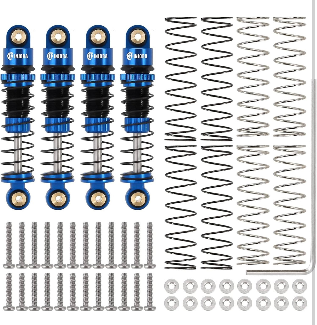 INJORA 39mm Oil Shocks for 1/24 SCX24 - Blue