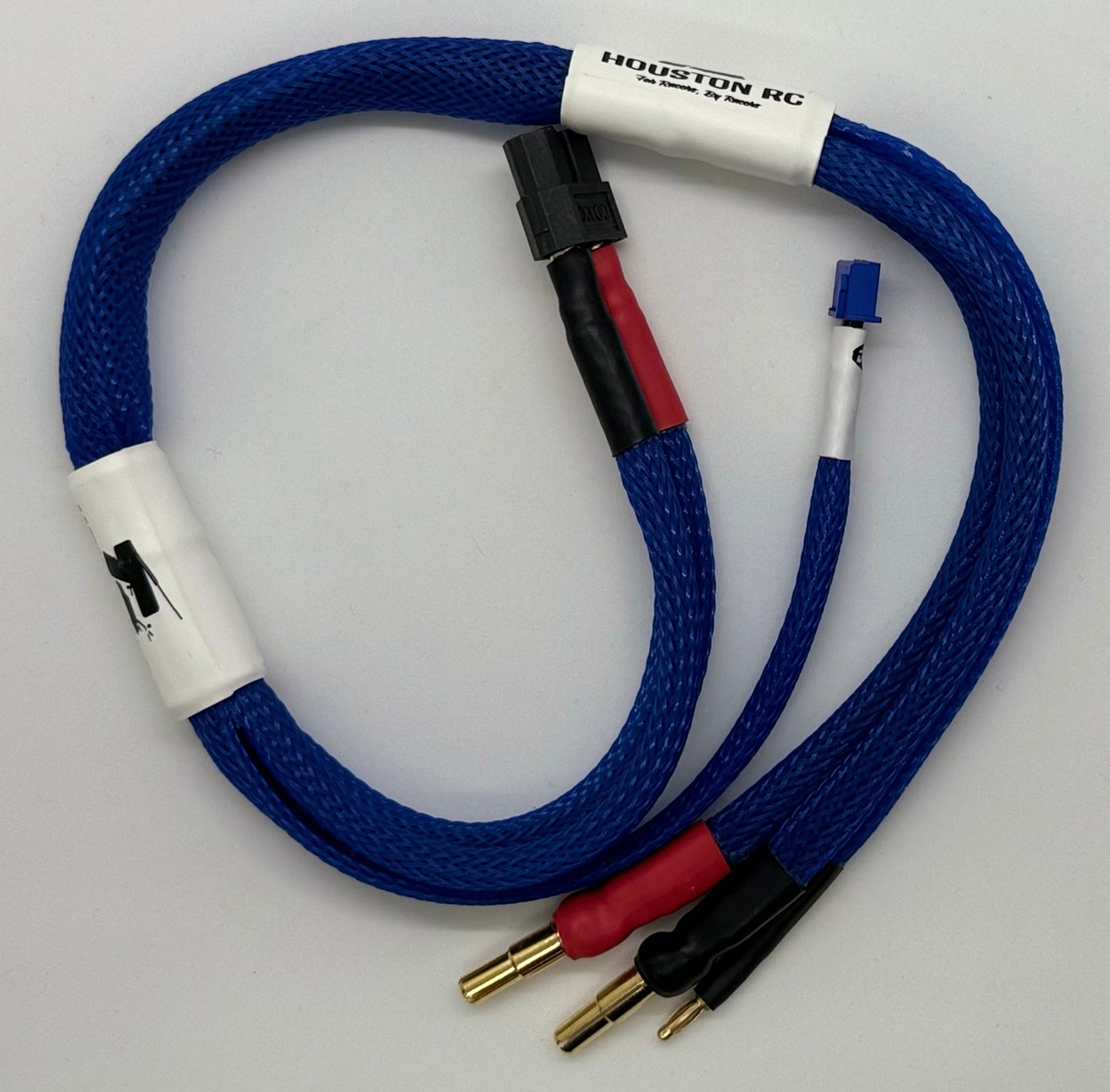 HoustonRC 2S 18” XT60 to 4-5mm Bullet Charge Leads Blue