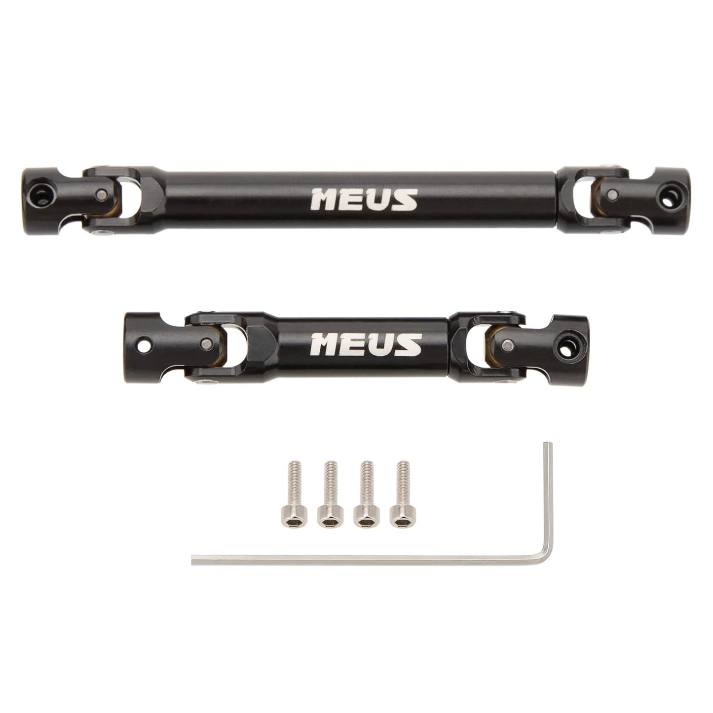 SCX24-01-KY2401 MEUS Racing Stainless Steel Drive Shafts with D-Shaped Hole For 1/24 SCX24 Jeep Gladiator Power Wagon - Black