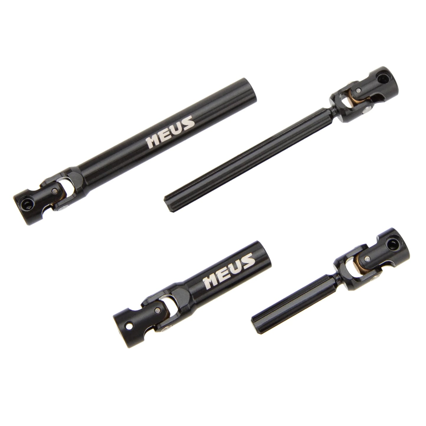 SCX24-01-KY2401 MEUS Racing Stainless Steel Drive Shafts with D-Shaped Hole For 1/24 SCX24 Jeep Gladiator Power Wagon - Black