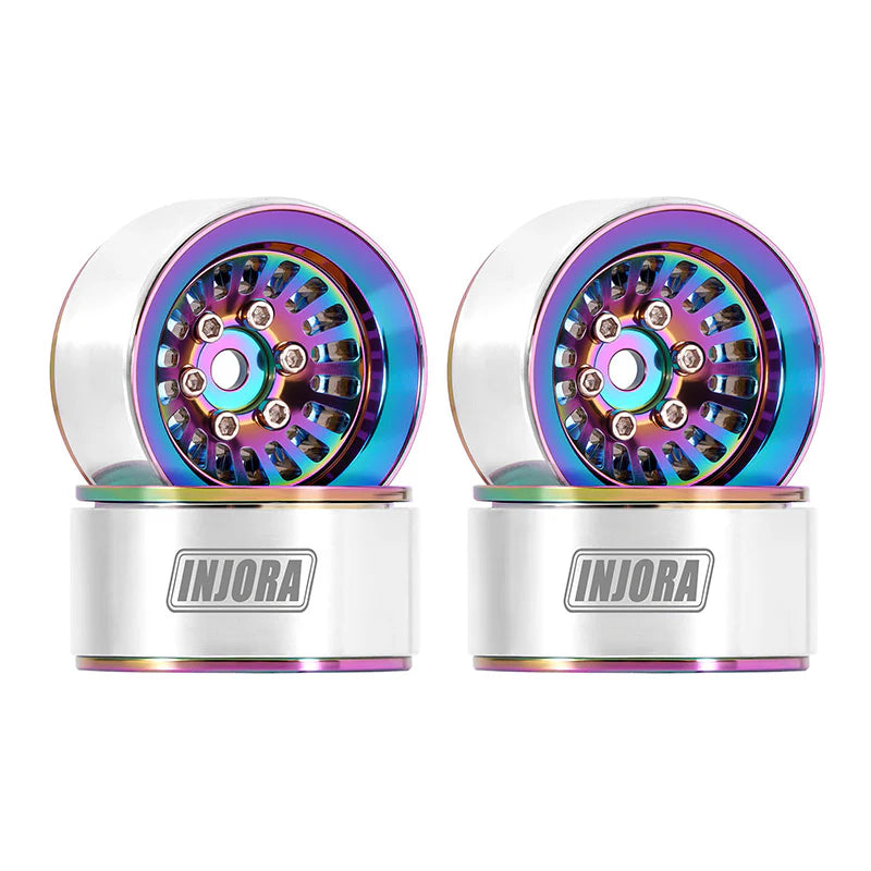 DGW-1055CL INJORA Turbine 1.0" Aluminum Beadlock Wheels for 1/18 1/24 RC Crawler (W1055) - Rainbow Color