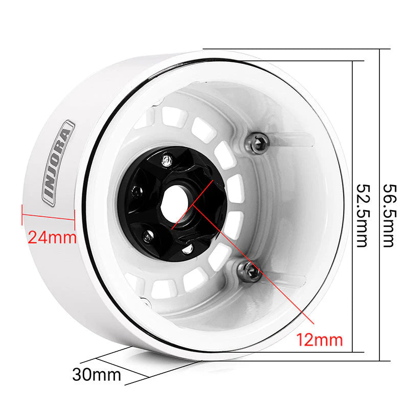 DGW-1902WH INJORA Aluminum 1.9” WHEELS FOR 1/10 RC Crawlers (W1902)