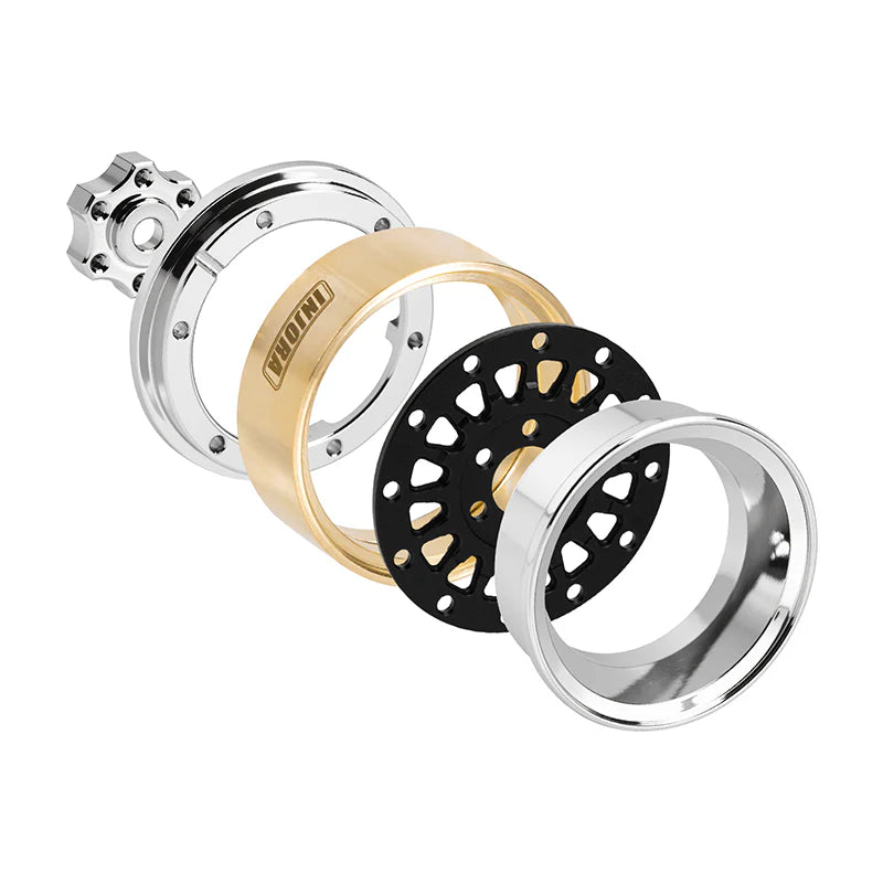 YQW-MW1316BK INJORA 1.3" ModuWheel Brass & Aluminum Wheels for 1/18-1/24 RC Crawlers