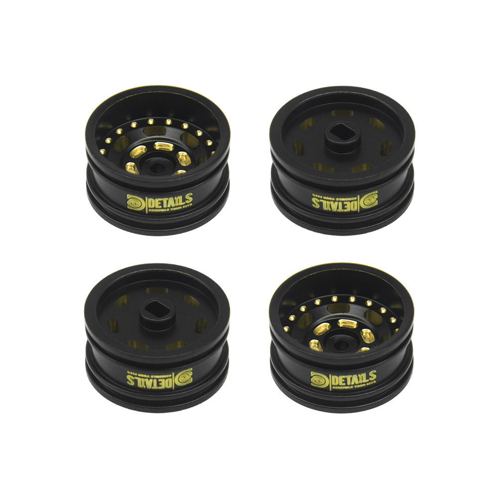 Houston RC SCX30 HEAVY Weighted 0.7" Brass Wheels - 7 Hole Design - DTSCX3025