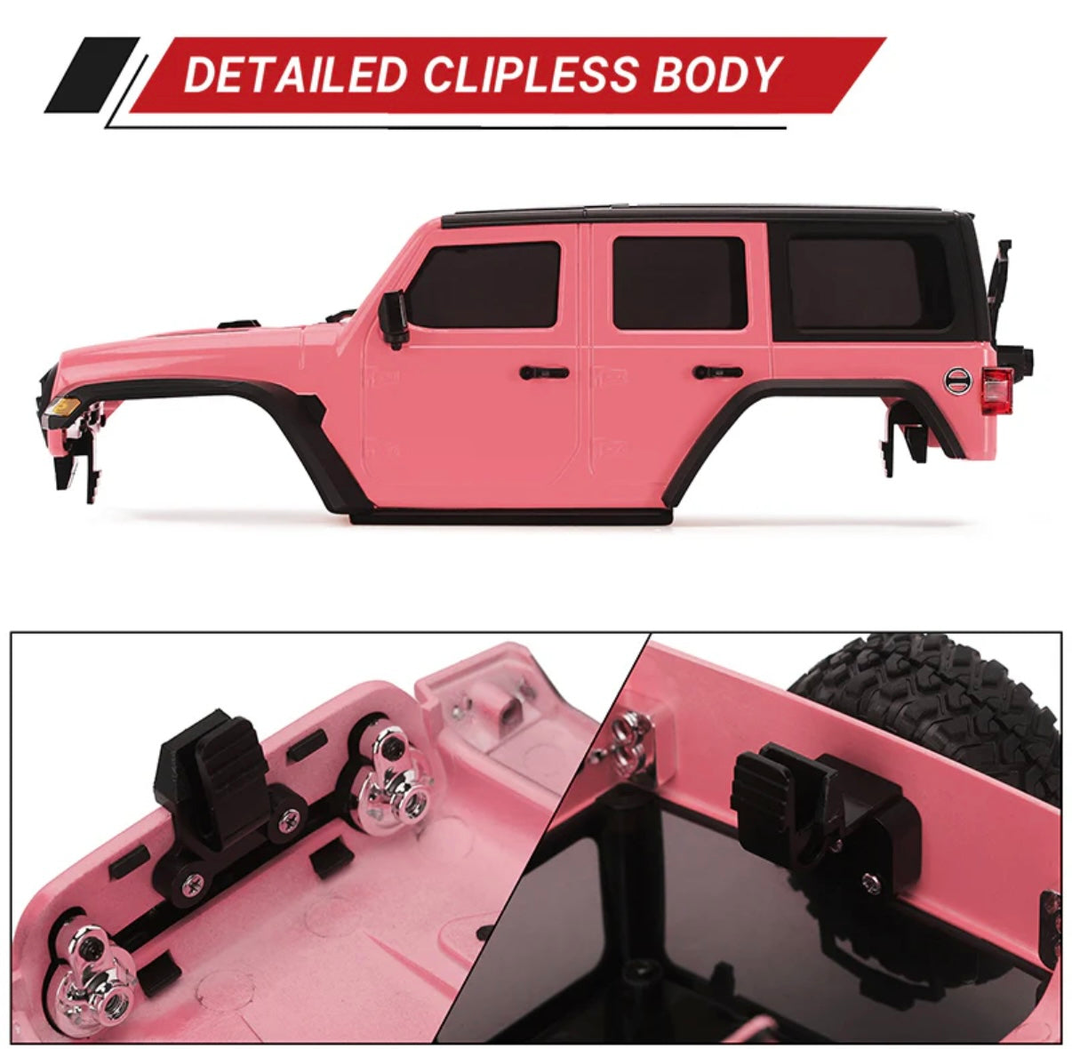 4M-66PK INJORA Pink Hard Body for 1/18 TRX4M Bronco Defender