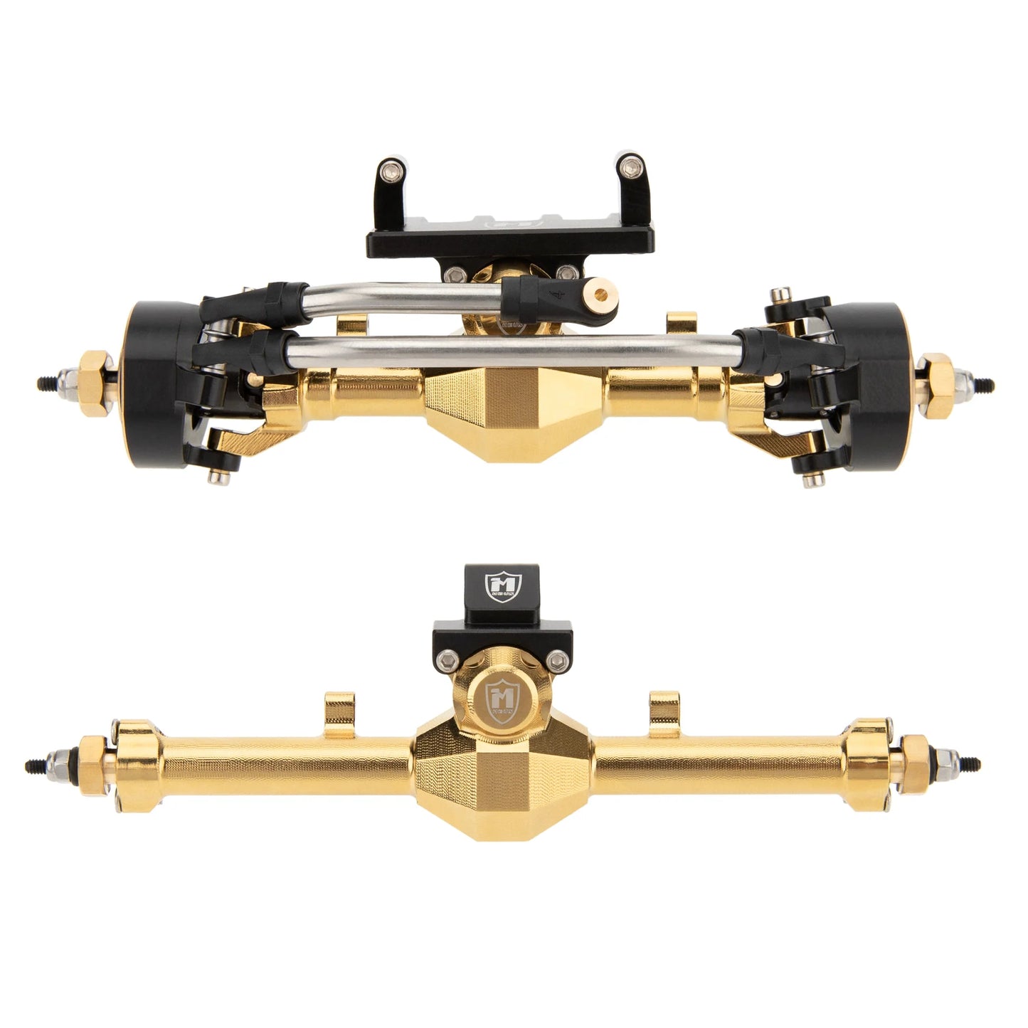 SCX24-01-KY1575 MEUS Racing SCX24 Metal Isokinetic Front and Rear Axles with 3-Section CVDs for 1/24 SCX24 Deadbolt C10 JLU Gladiator Bronco - Gold