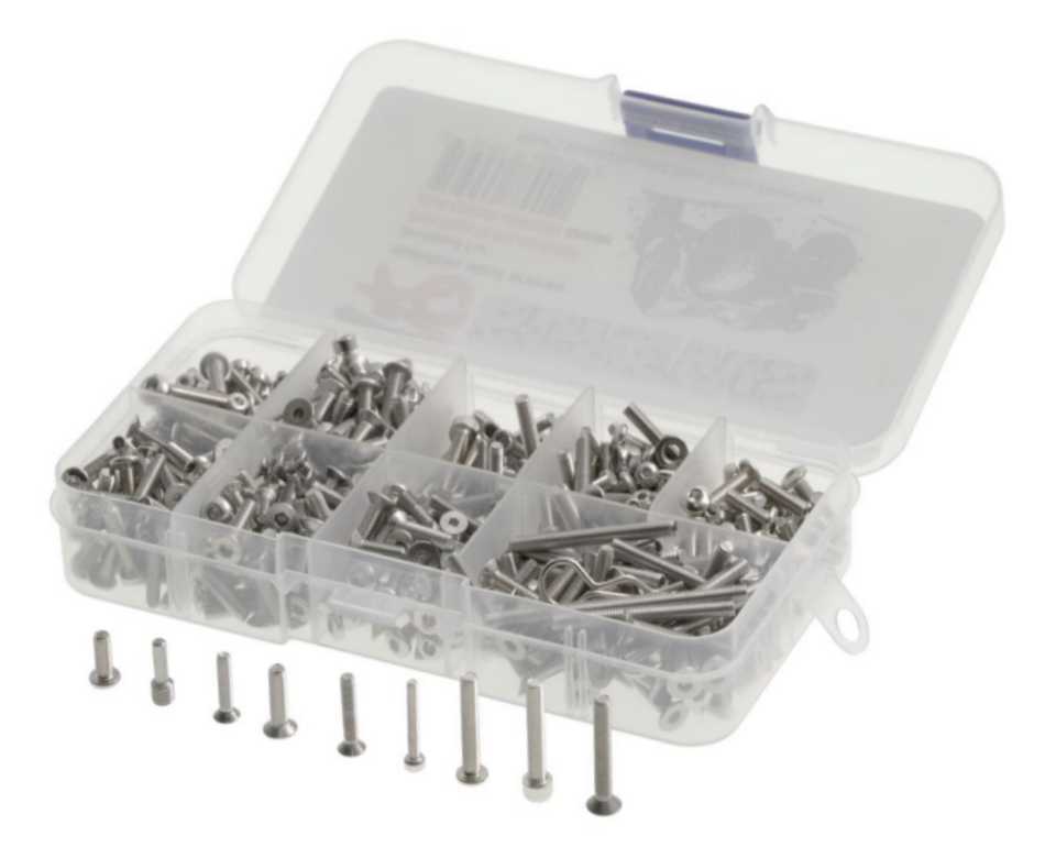 Houston RC Stainless Steel Screw Kit w/Box Set (430pcs) for 1/10 Crawlers like SCX10III , TRX4 , VS4-10, etc - HRCKRSB011