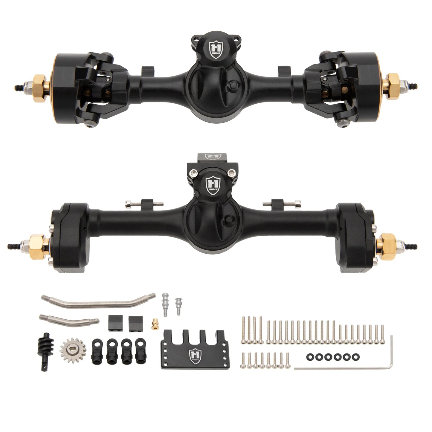 MEUS Racing 'Mullet Setup' SCX24 Metal V2 Isokinetic Front Axle & Portal Rear Axle for Axial 1/24 SCX24 RC Crawler