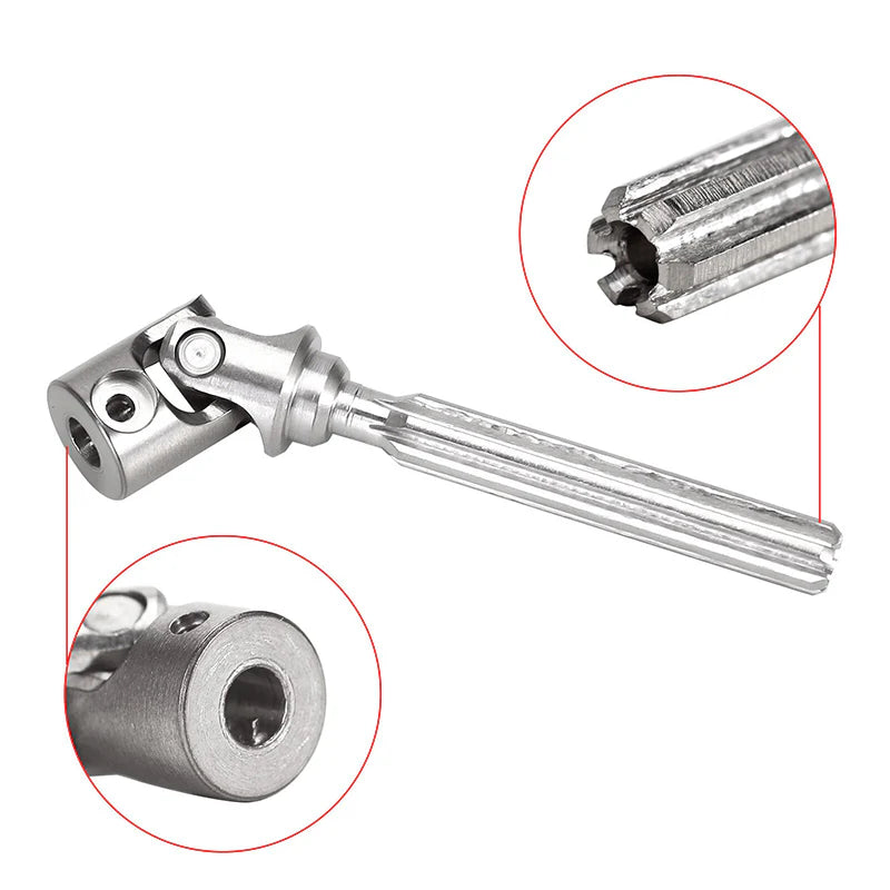 SCX24-43SR INJORA Steel Front Rear Center Drive Shafts for SCX24 C10 JLU Bronco Base Camp 4Runner - Silver