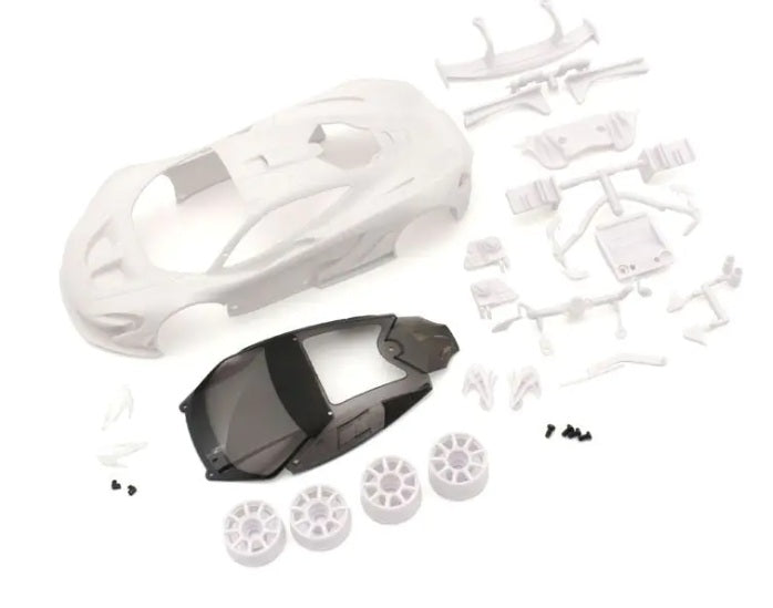 MZN190 McLaren P1 GTR White Body Set (Unpainted/with Wheels)