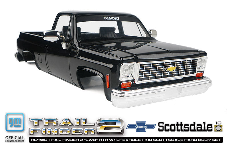 RC4WD Trail Finder 2 "LWB" RTR W/ Chevrolet K10 Scottsdale Hard Body Set (Black) w/2.4GHz Transmitter - Z-RTR0067