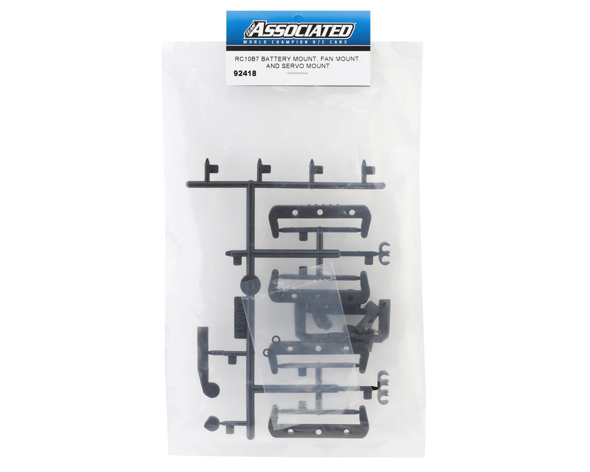 92418 TA RC10B7 Battery Mount, Fan Mount, Servo Mount