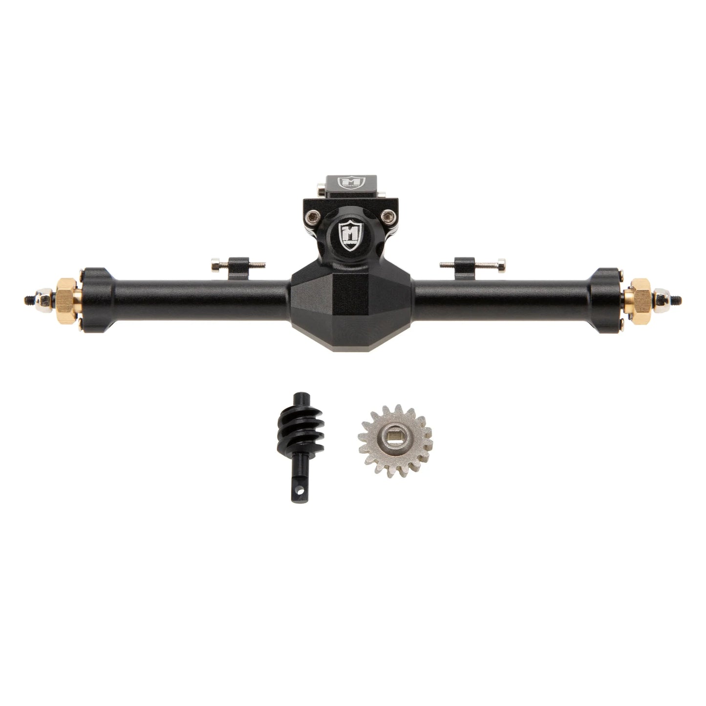SCX24-01-KY1568 MEUS Racing Isokinetic 3-Section CVD Front and Rear Axles Maximum Steering Angle 52° Wider +5MM for Axial SCX24 Deadbolt C10 JLU Gladiator Bronco 1/24 RC Crawler Upgrade Parts - Front and Rear axles black