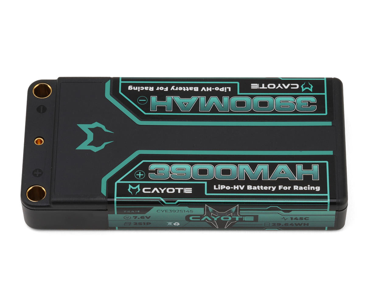 Cayote 2S 145C LCG Shorty LiHV Battery (7.6V/3900mAh) w/5mm Bullets - CYE392S145