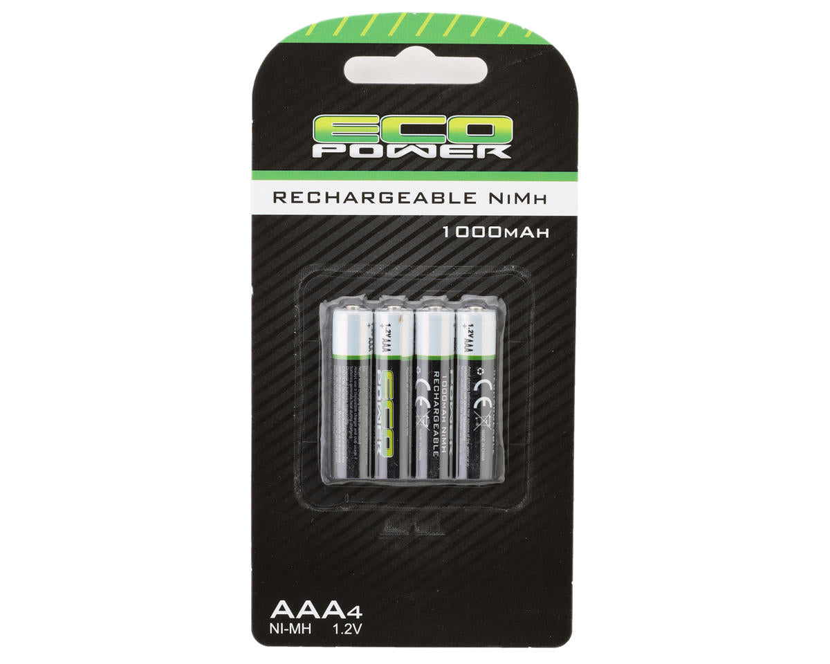 High Power Mini-Z Rechargeable AAA NiMH Batteries (4) (1.2V/1000mAh) - ECP-5063