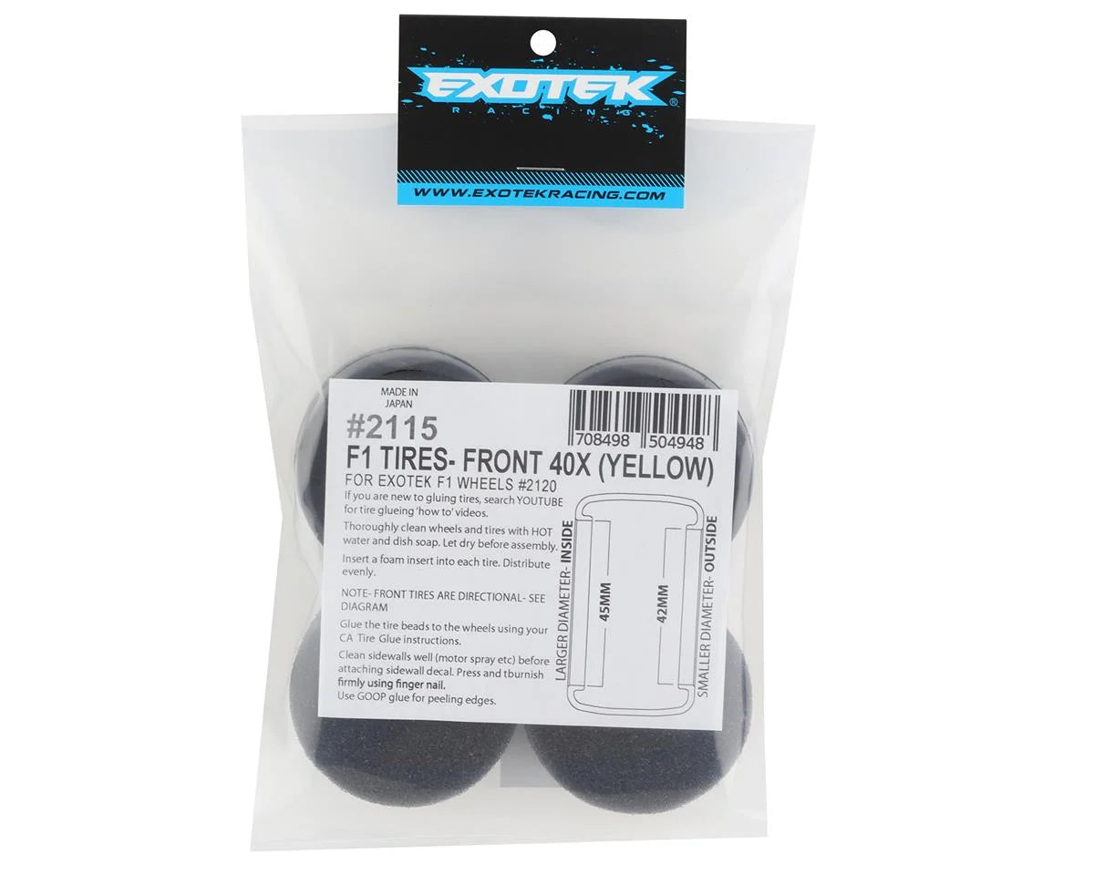 Exotek F1 Front Rubber Tires (2) (Medium) EXO2115