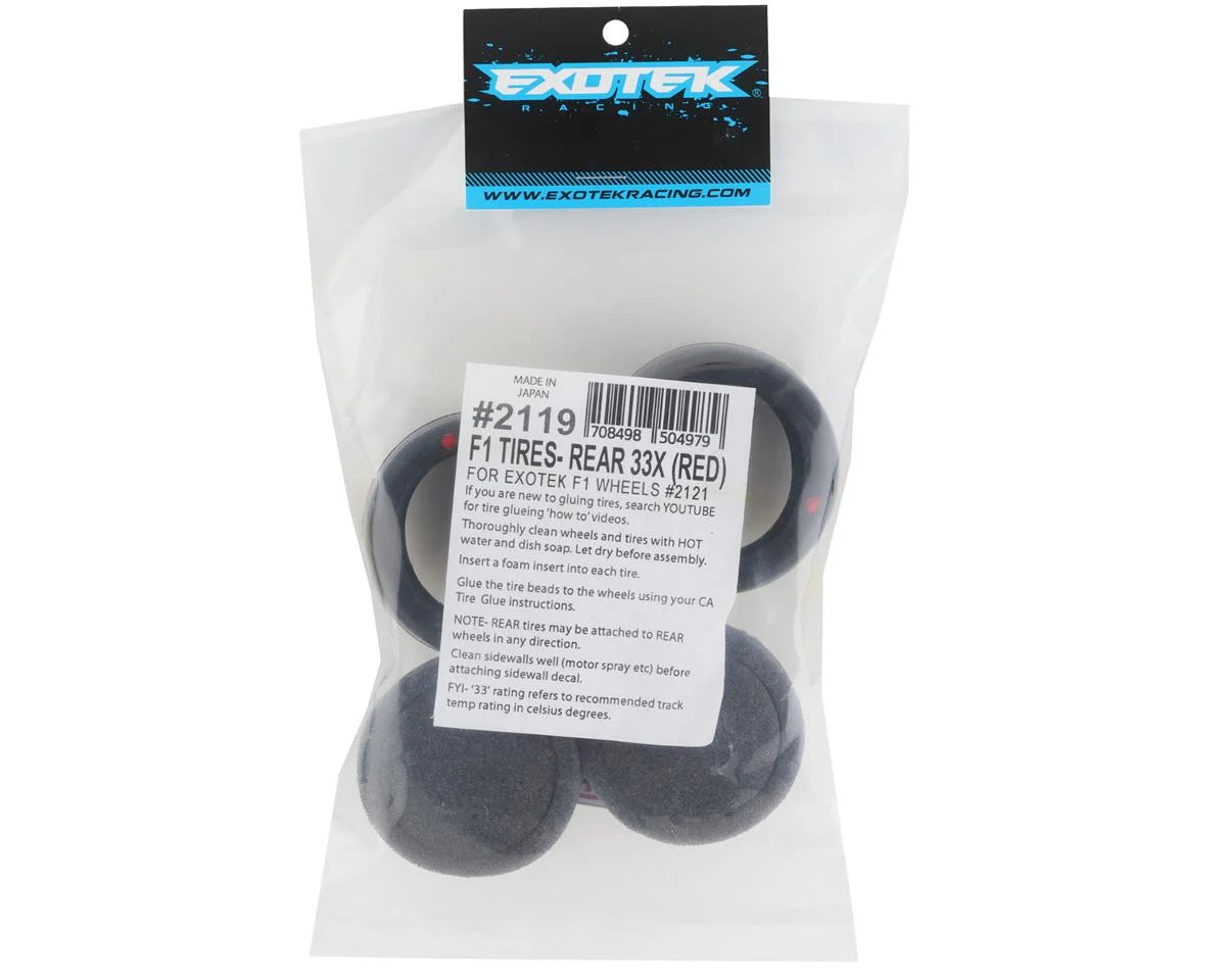 Exotek F1 Rear Rubber Tires (2) (Soft) EXO2119