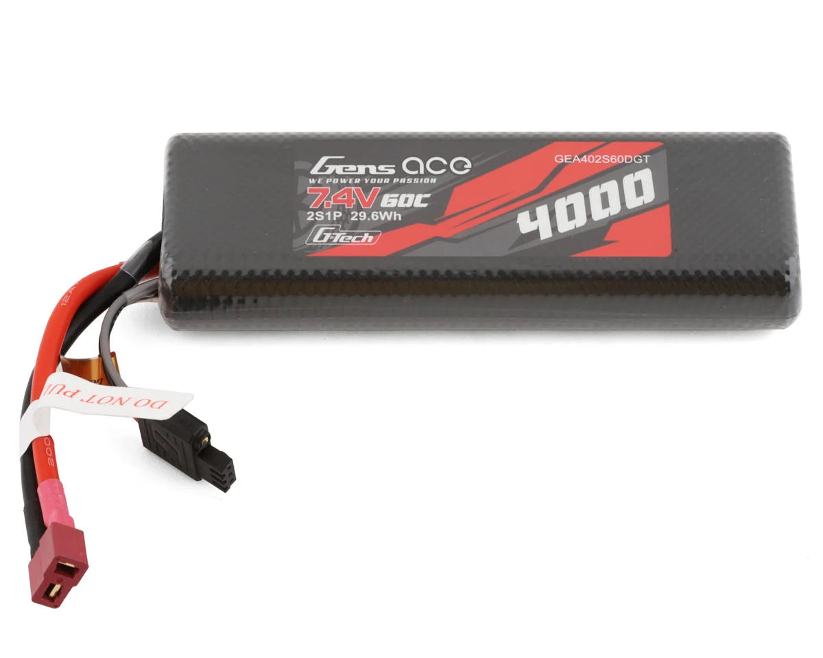 Gens Ace 2S G-Tech Smart LiPo Battery 60C (7.4V/4000mAh) w/T-Style Connector - GEA402S60DGT