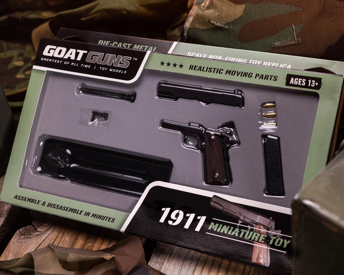 GOA1911-Black Goat Guns Miniature 1/2.5 Scale Die-Cast 1911 Model Kit Black