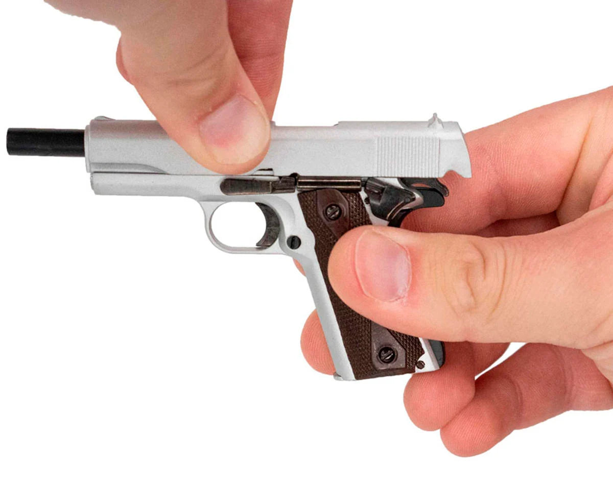 GOA1911-Silver Goat Guns Miniature 1/2.5 Scale Die-Cast 1911 Model Kit Silver
