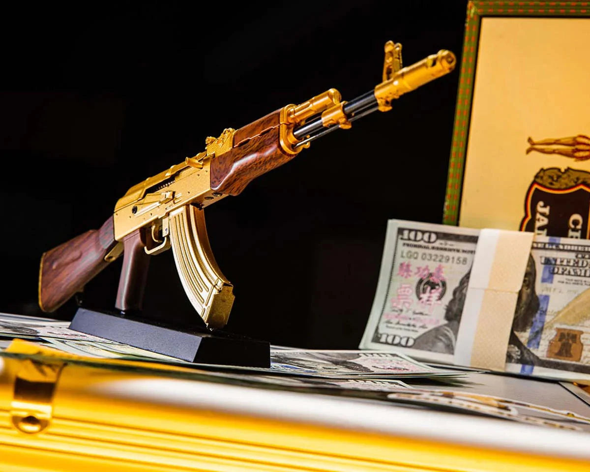 GOAAK-Gold Goat Guns Miniature 1/3 Scale Die-Cast AK47 Model Kit Gold