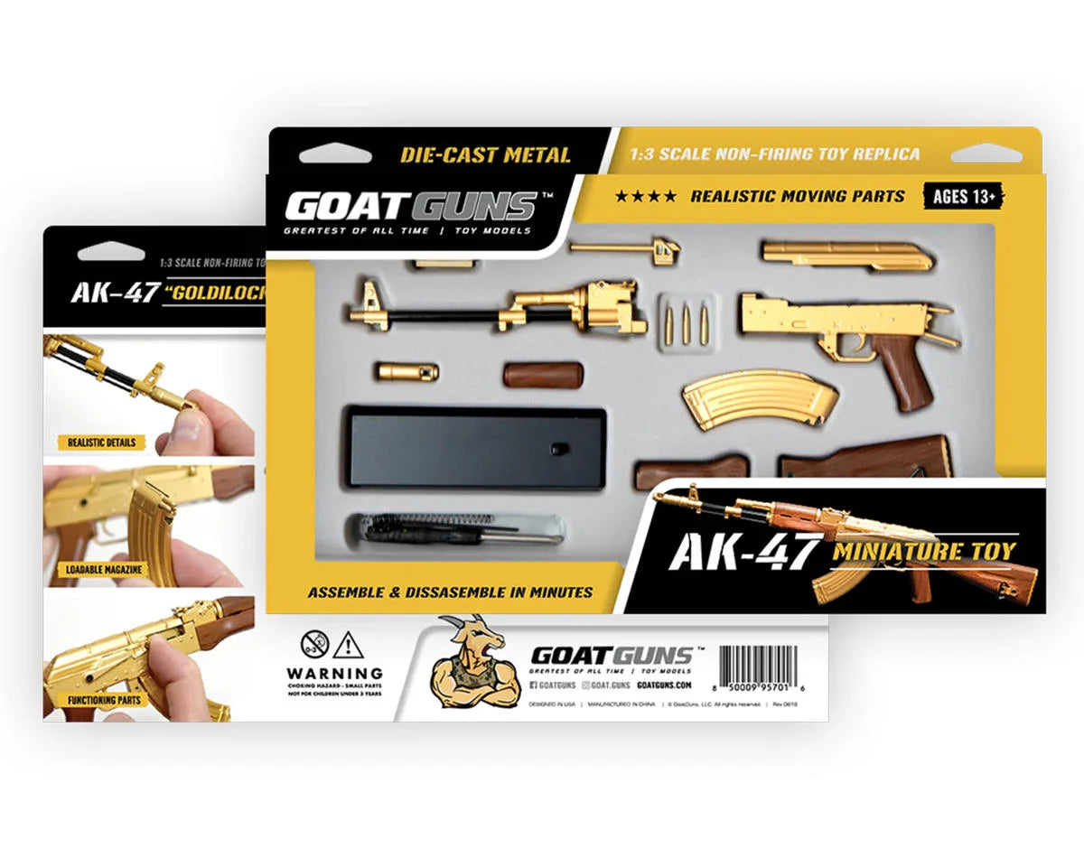 GOAAK-Gold Goat Guns Miniature 1/3 Scale Die-Cast AK47 Model Kit Gold