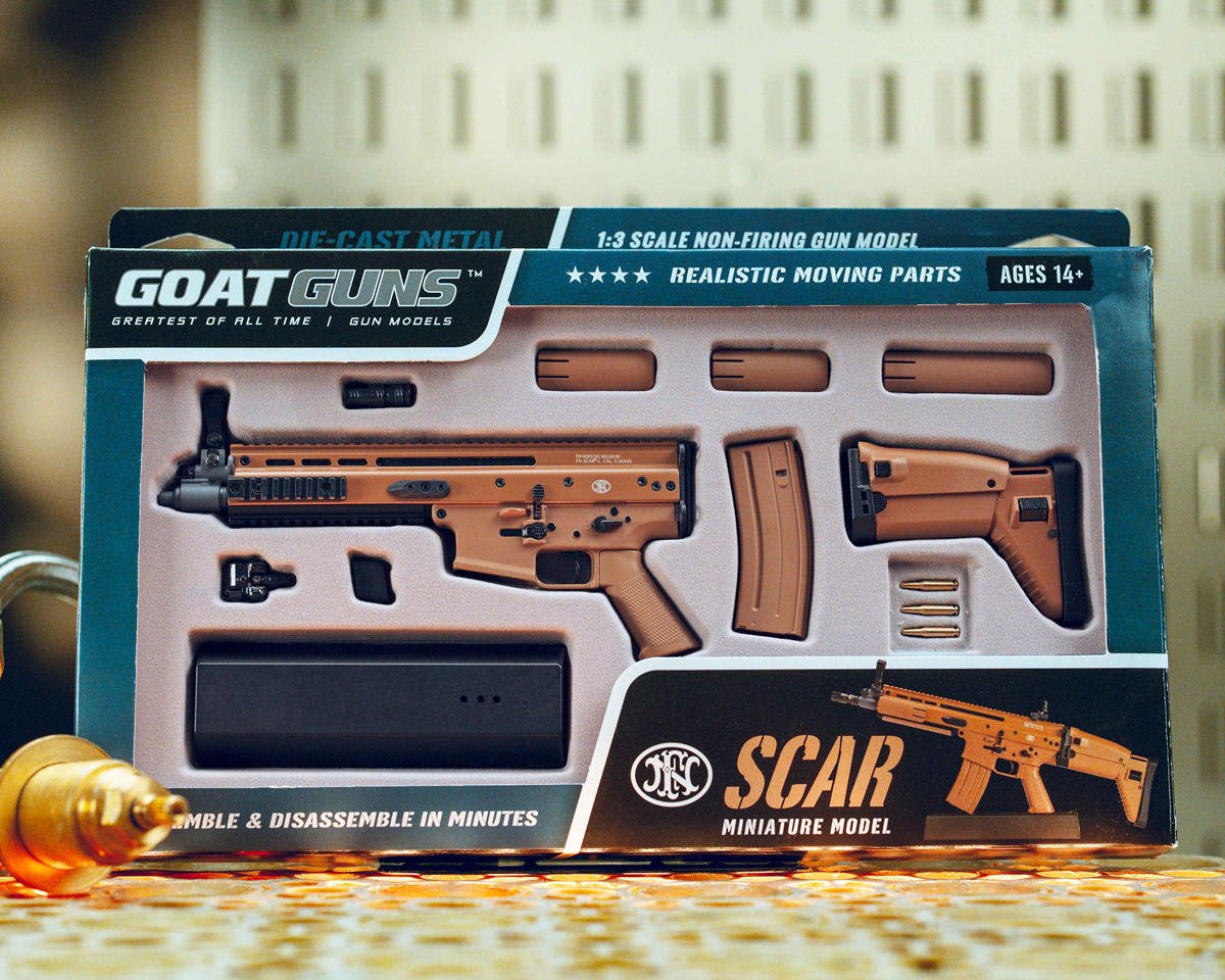 GOASCAR-Tan Goat Guns Miniature 1/3 Scale Die-Cast FN SCAR Model Kit Tan