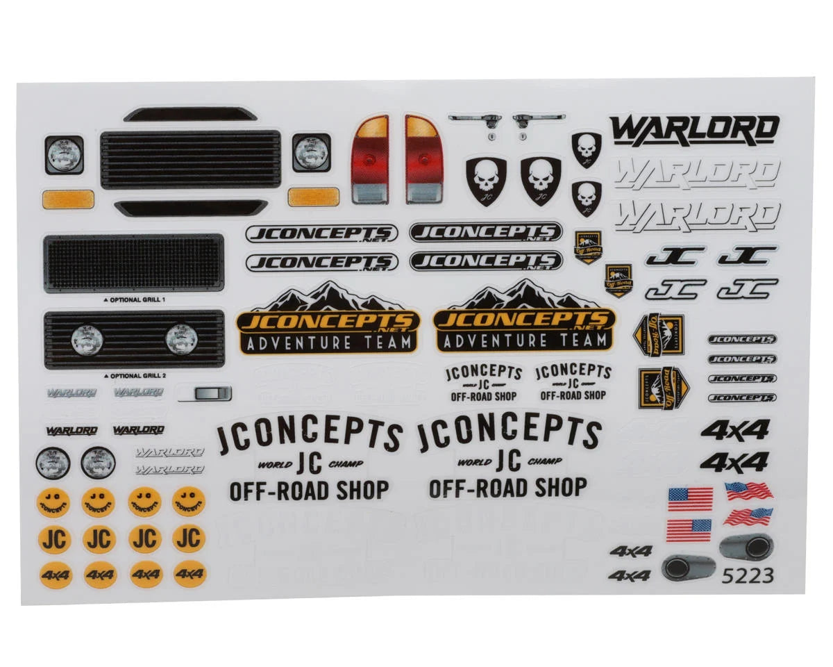 JCO0649 JConcepts SCX24 Warlord "Tucked" Pre-Trimmed Crawler Body (Clear) (5.2")