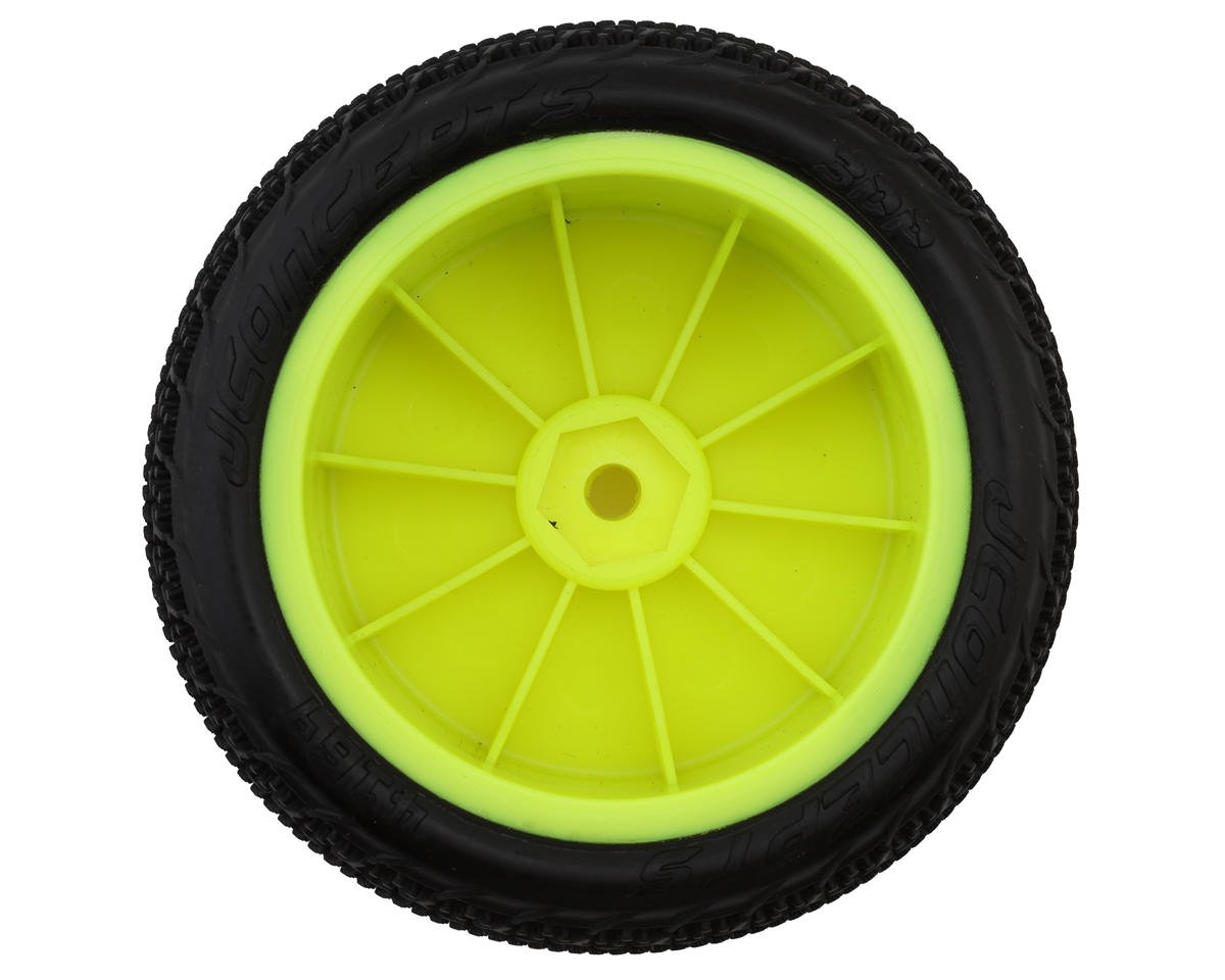 JConcepts 3DP 2.2" Pre-Mounted Rear Buggy Carpet Tires (Yellow) (2) (Pink) w/12mm Hex - 4169-201021