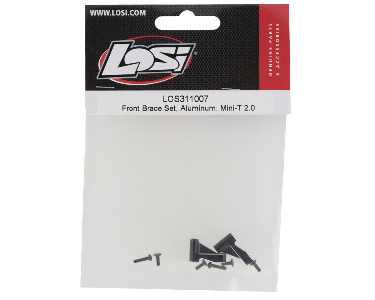 LOS311007 Losi Mini-T 2.0 Aluminum Front Brace Set (Black)